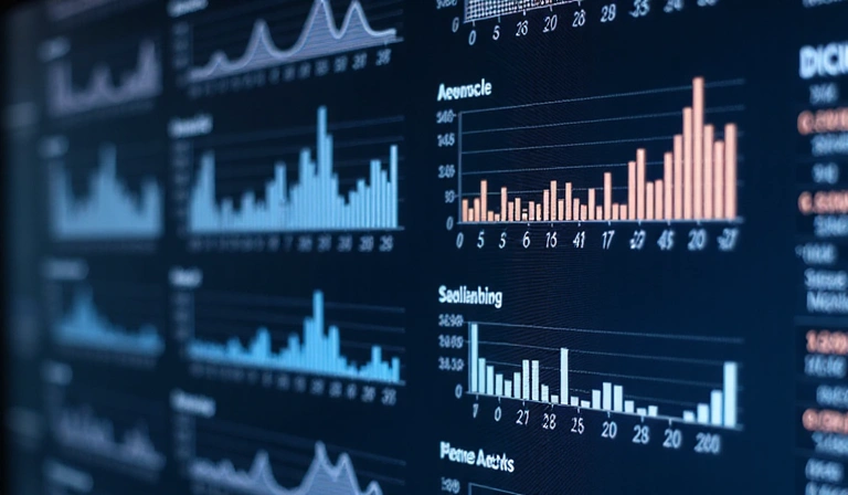 Grafici e statistiche digitali che rappresentano l'analisi dei dati